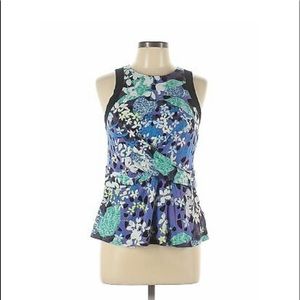 Peter Pilotto for Target Blue Floral Sleeveless Shirt, XL
